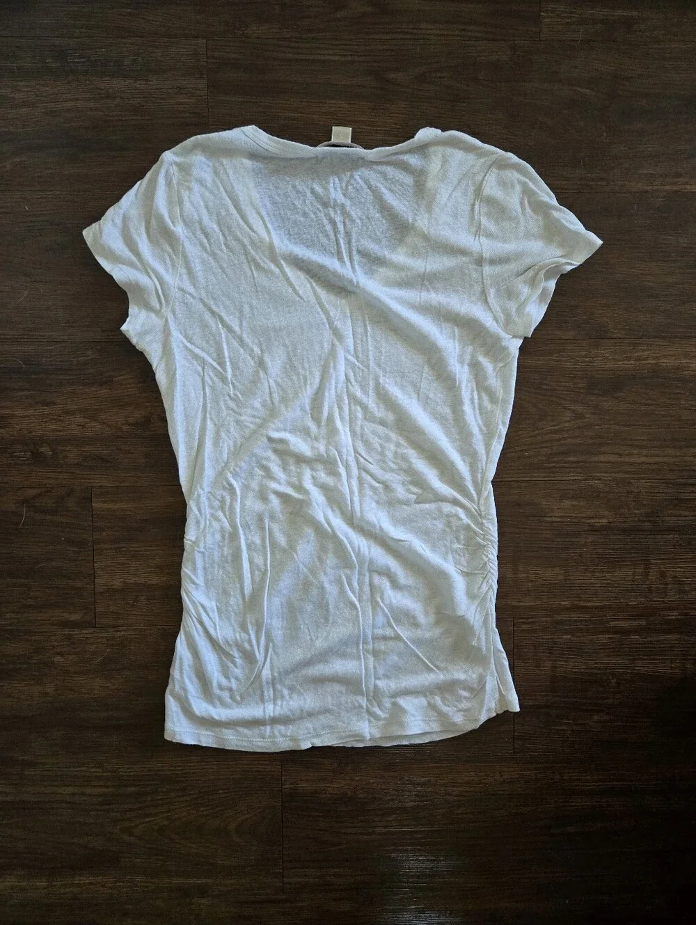 Michael Kors White Linen Blend V-neck Tee S